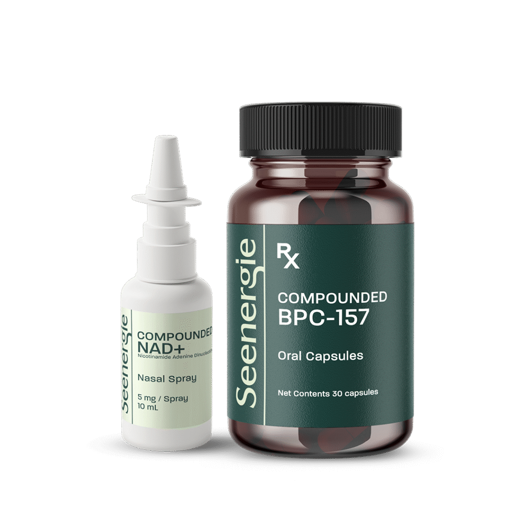 Seenergie telehealth platform featuring regenerative medicine and peptide vials